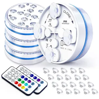Joycome Poolbeleuchtung Unterwasser, IP68 Wasserdicht 13 LED Pool Licht