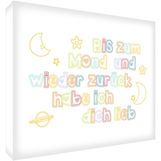 Feel Good Art MOON-A7BLK-15G Diamantpolierter glasartiger Deko-Block aus Akryl, 10.5 x 7.4 cm, mehrfarbig