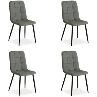 Homestyle4u Esszimmerstuhl 4er Set Polyester grau