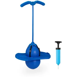 Relaxdays Pogo-Ball , Blau , Kunststoff , 39x29 cm , unisex , Freizeit & Co, Gartenspielzeug