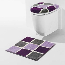 REDBEST WC-Deckelbezug Los Angeles, violett#grau, 47x50 cm