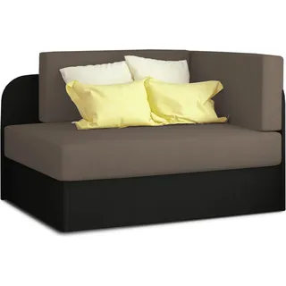 MOEBLO Kindersofa Raisa – 1-Sitzer Gästebett Sofa Sessel Jugendsofa Schlafsofa 1-Sitzer Gästebett mit Schlaffunktion und Bettkasten - Sofa Raisa R04 Khaki+Schwarz (Alova 10+Alova04) - Schwarz