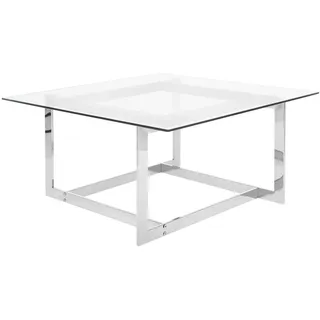 Beliani Couchtisch Crystal Silber Glas 80 x 40 x 80 cm