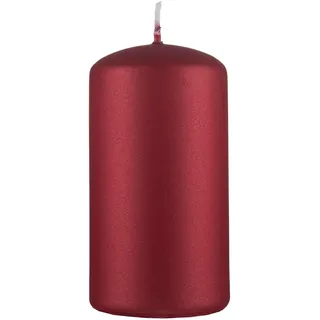 DONAU HOME Kerze Stumpen Standard Lack/Paraffinkerze/ 60x115mm/ Rot Metallic Matt/Stumpenkerze/Deko Kerzen Wachskerze/ 1 Stück/Zur Dekoration