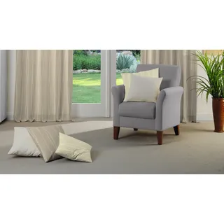 Wirth Dekokissen WIRTH "LANGWASSER" Gr. 1, grau (taupe, gemustert unifarben), B:40cm L:40cm, Kunstfaser, Dekokissen_Sitzkissen_Kissenhüllen, Kissenhülle ohne Füllung, 2 Stück