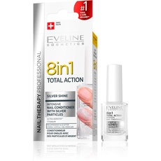 Bild 8in1 Total Action konzentriertes Nagelpflegemittel mit Silberpartikeln | 12 ml | Restaurative Behandlung | Einfache Anwendung