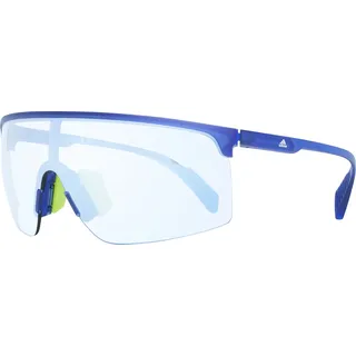 Adidas SP0005 91X Transparent Frosted Eletric Blue/Grey Mirror Blue Sportbrillen - Blau