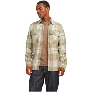 Jack & Jones Raymond Spring Check Überhemd - White Pepper - 2XL