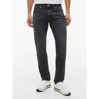 Slim-fit-Jeans TOMMY JEANS "SCANTON SLIM", Herren, Gr. 34, Länge 36, denim schwarz, Denim/Jeans, Obermaterial: 99% Baumwolle, 1% Elasthan, slim fit lang, Jeans Slim-fit-Jeans