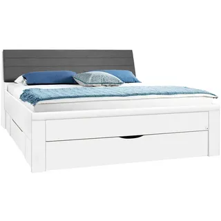 Rauch Möbel Stauraumbett , Grau, Weiß , Textil, Holzwerkstoff , 180x200 cm , Blauer Engel, Goldenes M, Made in Germany , in verschiedenen Holzarten erhältlich , Babymöbel & Kindermöbel, Kinderzimmer & Jugendzimmer, Kinderbetten, Kinderbetten & Jugendbetten