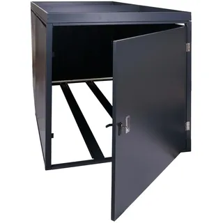 Mendler Fahrradgarage 2er mit Pflanzkasten Fahrradbox abschließbar schwarz