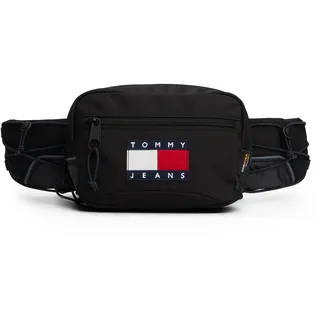 Gürteltasche TOMMY JEANS "TJM ARCHIVE BUMBAG", Damen, Gr. B/H/T: 20cm x 14,5cm x 10cm, schwarz, Textil, Taschen Gürteltasche, Unisex Bauchtasche, Minibag mit verstellbarem Bauchgurt