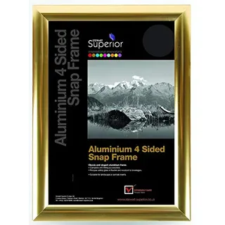Seco Schnapprahmen, A2, Aluminium, 4-seitig, 25 mm, Aluminium - Poliertes Gold