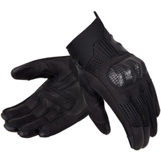 REBELHORN Gap III Motorradhandschuhe Herren | Ziegenleder | Knöchel Protektoren | Belüftung mit 3D-Polyester-Mesh-Einsätzen