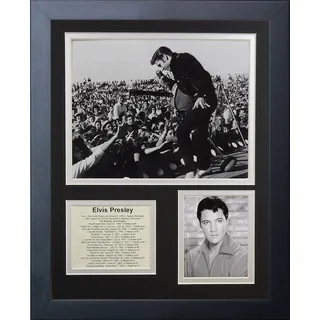 Legends Never Die 16446U Elvis Presley Performing Live Collectible | Gerahmte Fotocollage, Wandkunst, Dekor, Schwarz, 30,5 x 38,1 cm