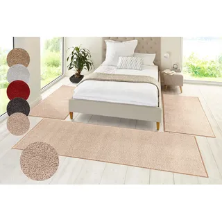HANSE Home Bettumrandung »Pure 100« Höhe 13 mm 3 Stk. tlg. Kurzflor, Unifarben, Teppich, Bettläufer, Bettvorleger, Teppichläufer, grau