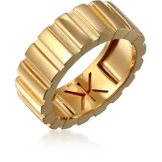 Silberring KUZZOI "Ring Herrenring Maskulin Rillendesign 925 Sterling Silber" Gr. 64, gold, Fingerringe, Herren, 64, Silber 925 (Sterlingsilber), Silberring