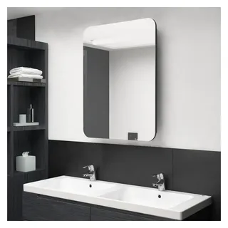vidaXL LED-Bad-Spiegelschrank 60 cm schwarz