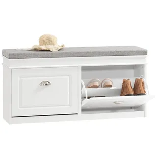 SoBuy Schuhbank 104 x 52 x 24 cm weiß / weiß
