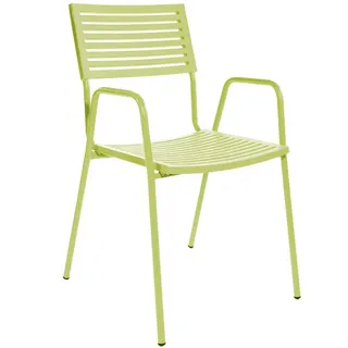Stapelstuhl mit Armlehnen Lamello Schaffner AG grün, Designer Schaffner, 87x54x60 cm