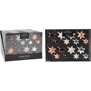 weihnachtsschmuck STAR (8x6cm/8x5cm) HN/GOLD mix (16Stk)