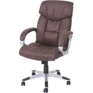 Bürostuhl HWC-A71, Chefsessel Drehstuhl Schreibtischstuhl, Stoff/Textil, Wildleder-Optik vintage braun - Braun