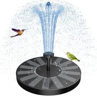 AISITIN Solarbrunnen für Draussen, Solar Springbrunnen mit 6 Effekte, Solar Springbrunnen für Außen mit 4 Stützrohre, Schwimmender Fontäne Pumpe für Vogeltränke, Aquarium, Garten, Brunnen, Teich