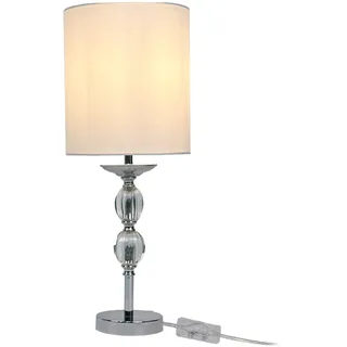 Relaxdays Tischlampe Kristall Weiß Silber