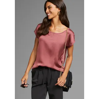 Laura Scott Shirtbluse aus Satin und Jersey, braun