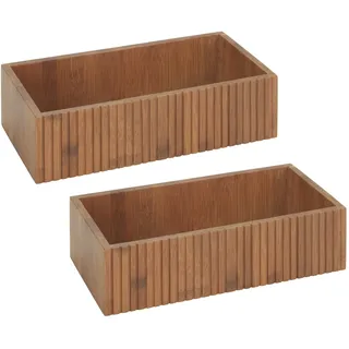 WENKO Aufbewahrungsbox »Modell Mera« Organizer aus geräuchertem Bambus für die Küche, Landhaus-Stil, braun
