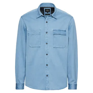 camel active Herren Hemd aus Reiner Baumwolle Blau, Menswear-XXL