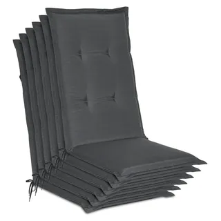 Beautissu Hochlehner Auflage 6 St. 120 x 50 x 6 cm grau