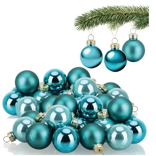 com-four® 40x Weihnachtskugel - Baumschmuck für die Weihnachtstanne - Glaskugeln Ø 3 cm - Weihnachtsdeko - kleine Christbaumkugeln aus echtem Glas für Weihnachten