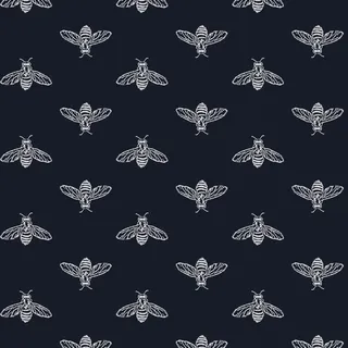 Joules Vliestapete Block Print Bee French Navy Blau FSC®