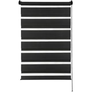 GARDINIA Doppelrollo 60 x 150 cm schwarz