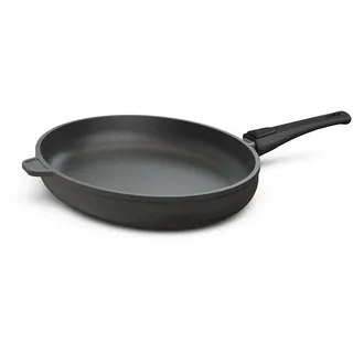 Hoffmann Fischpfanne Oval 39 x 29 cm Induktion I Schnitzelpfanne Made in Germany I Schmorpfanne Servierpfanne abnehmbaren Griff I Große Pfanne für alle Herdarten I Backofenfest