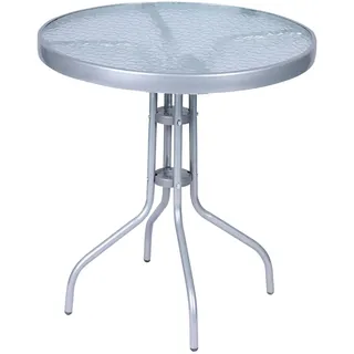 Mojawo Gartentisch Rund Ø 60 x 70 cm Silber/Grau