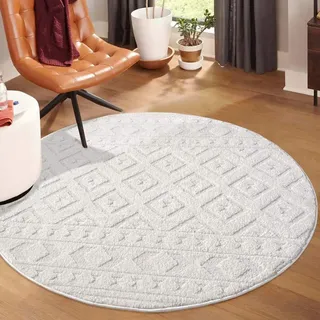 Carpet City »LOUNGE 9999« rund 15 mm Höhe Kurzflor-Teppich Modern, Hoch-Tief-Struktur, Wohnzimmer, Schlafzimmer,