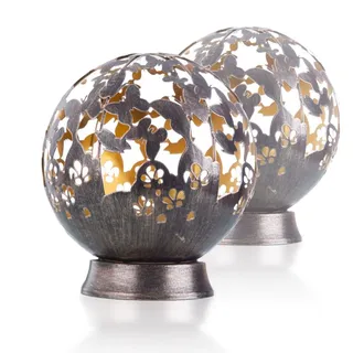 bmf-versand Solarleuchten Garten Kugel 2er Set Solarlampe Außen Leuchte Solar - Schwarz