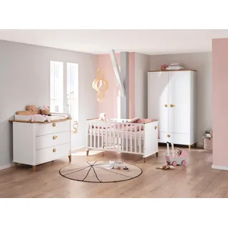 PAIDI Babymöbel-Set »"Lotte & Fynn"«, (4 tlg., Babybett, Wickelaufsatz und Wickelkommode, 2-türiger Schrank), weiß