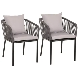 Mendler HWC-N41 Gartenstuhl 55 x 75 x 75 cm anthrazit 2 St.