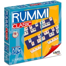 Cayro – Rummi – ab 8 Jahren – klassisches Modell – Brettspiele für Kinder und Erwachsene – lustiges Spiel – 106 Teile, 1 Stoffbeutel und 4 Stützen – 2 bis 4 Spieler