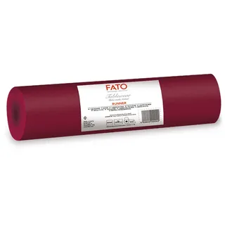 Fato Fato, Tischläufer, Textileffekt, Größe 0,4x24 m, Zuschnitt alle 1,20 m, Packung mit 20 Läufern, Dry-Paper, Airlaid, Hochwertig, Farbe Bordeaux