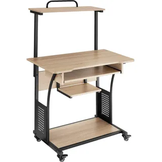 tectake Schreibtisch Fife, 80 x 65,5 x 130,5 cm, Industrial Holz hell, Eiche Sonoma , Naturfarben , Holzwerkstoff , Quadratisch , 65.5x130.5x80 cm , Büromöbel, Schreibtische, Schreibtische