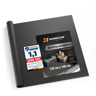 Hinrichs Antirutschmatte Auto 120 x 100 cm - Kofferraummatte zuschneidbar & wasserdicht - Anti Rutsch Matte, Schmutzfangmatte & Schubladenmatte - Gummimatte Kofferraum - Unterlage für Hundebox