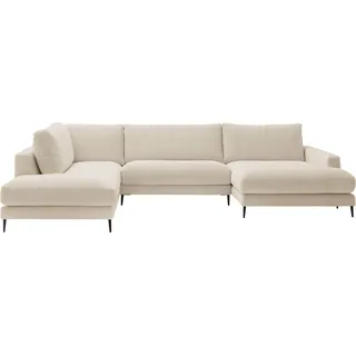 Home affaire Wohnlandschaft »Downtown XXL B/T/H: 341/223/84 cm Loungemöbel zum Relaxen« weicher Sitzkomfort, Cord-Bezug, weicher Sitzkomfort U-Form, beige