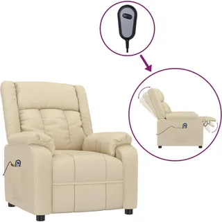 vidaXL Relaxsessel Elektrisch Creme Stoff - Creme