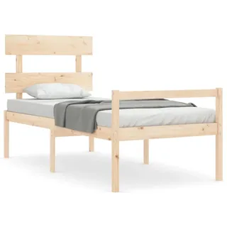 vidaXL Seniorenbett mit Kopfteil Massivholz - Braun