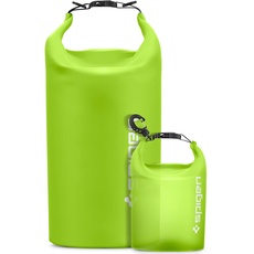 Spigen Aqua Shield wasserdichte Tasche Set [20L+2L] Dry Bag wasserfester Rucksack Beutel für Strand Schwimmen Camping Bootfahren Kajakfahren -Cactus Green