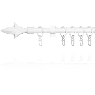 Gardinenstange LICHTBLICK ORIGINAL "Gardinenstange Lilie, 16 mm, ausziehbar", weiß, 1 läufig, Metall, Gardinenstangen, Gardinenstange